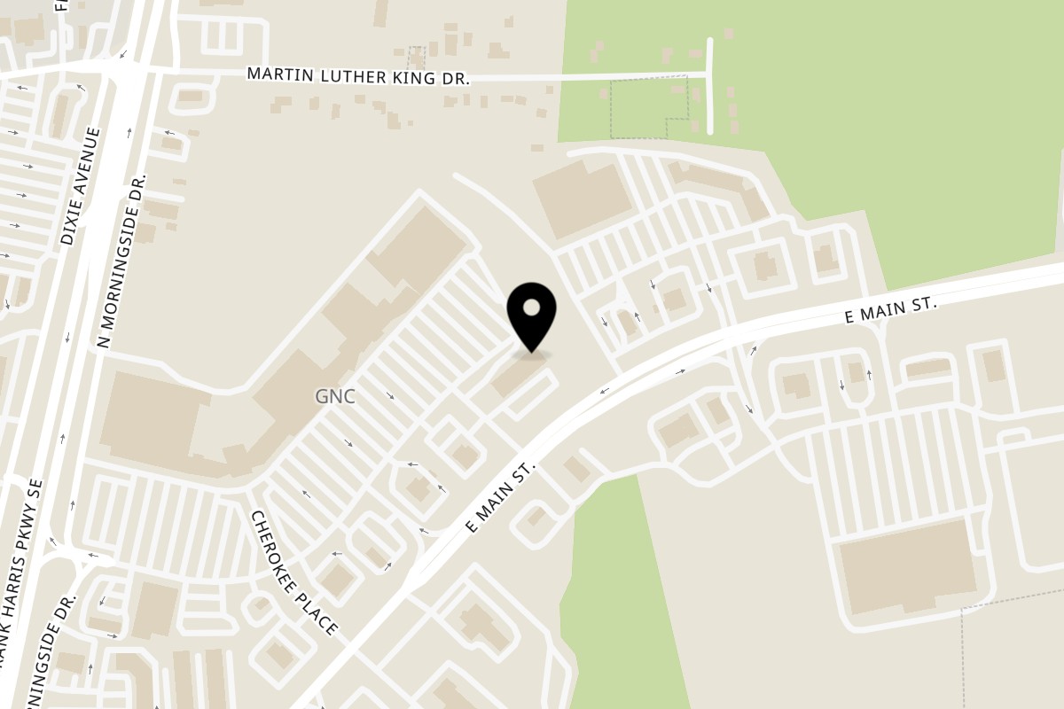 Map showing the location of Kobe Steak and Sushi on 465 Cherokee Pl SE in Cartersville